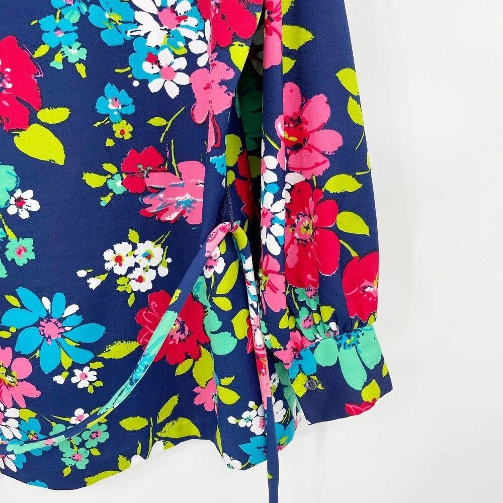 Le Soft Shirt by Lady‎ Manhattan Floral Shirt Size 16 Button Down Belted Vintage